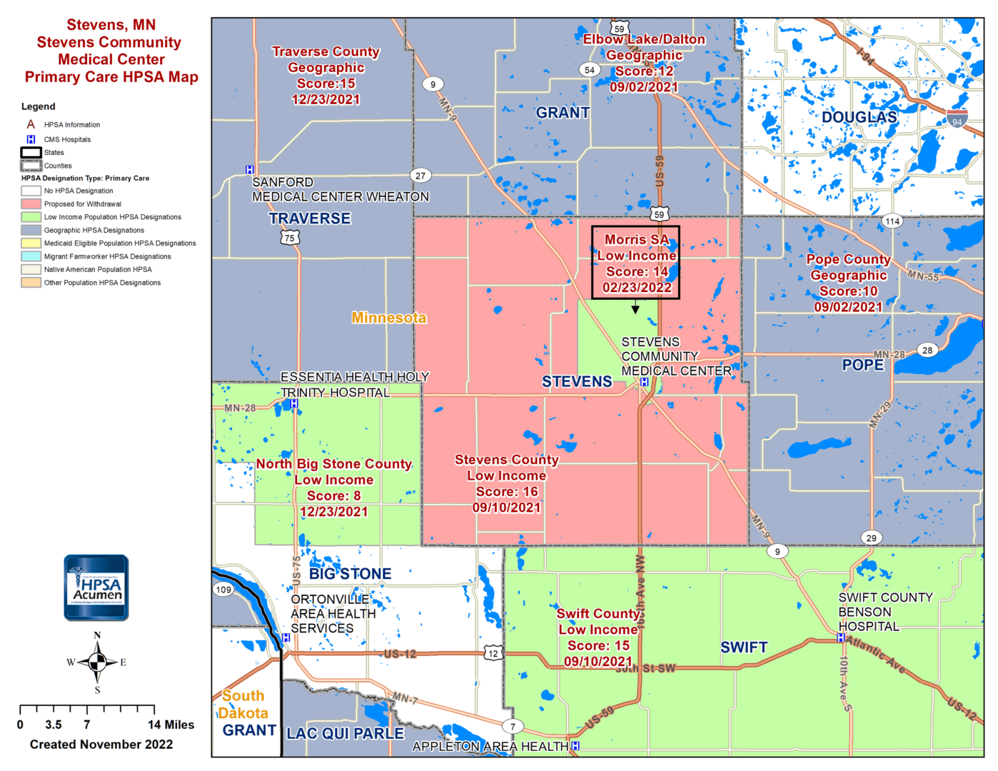 Stevens, MN PC HPSA Map v2