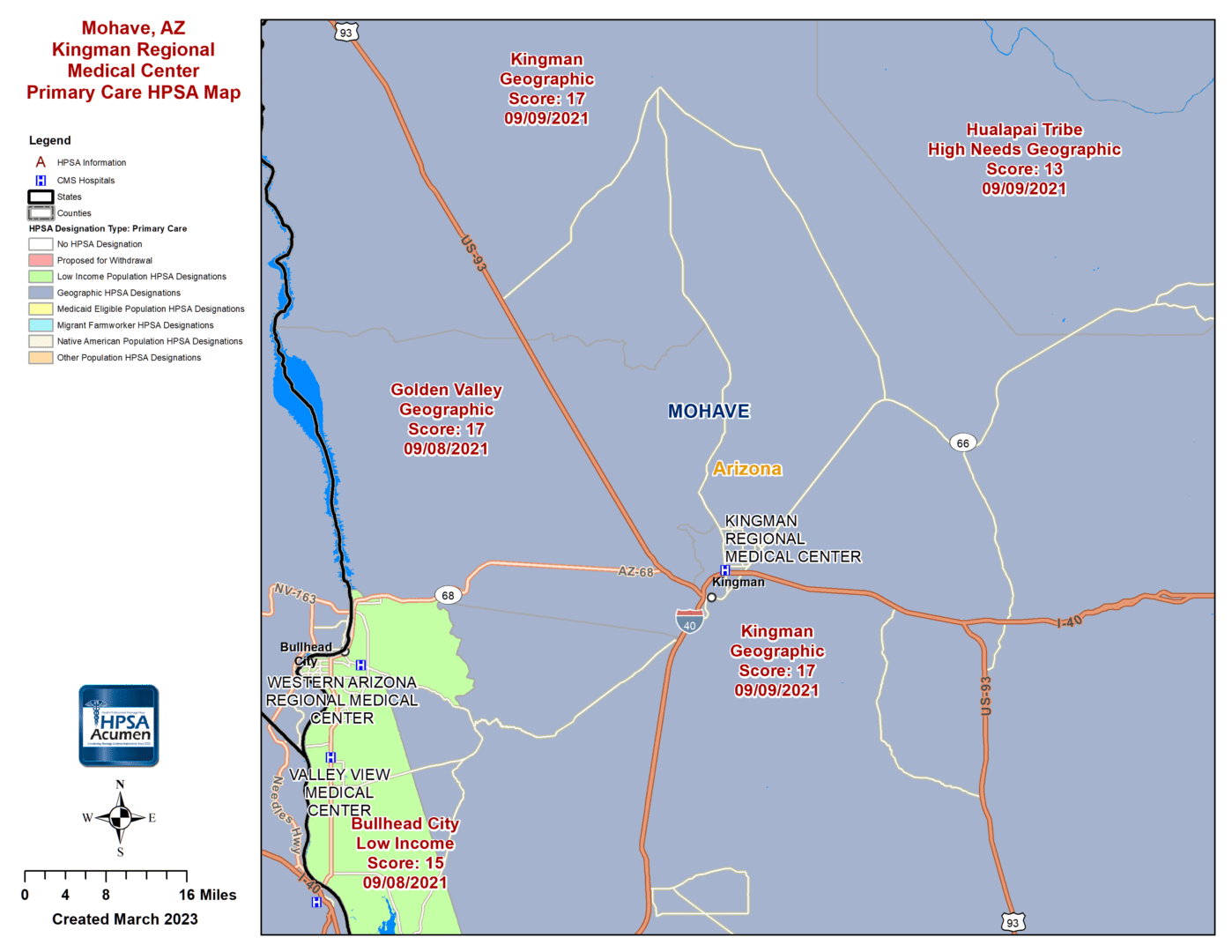 Mohave, AZ PC HPSA Map